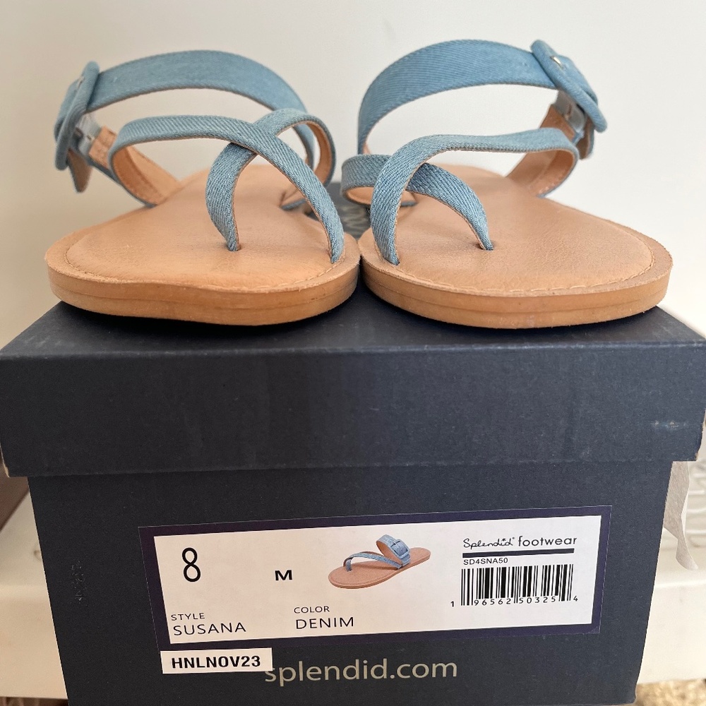 New women’s splendid Susana denim sandals size 8